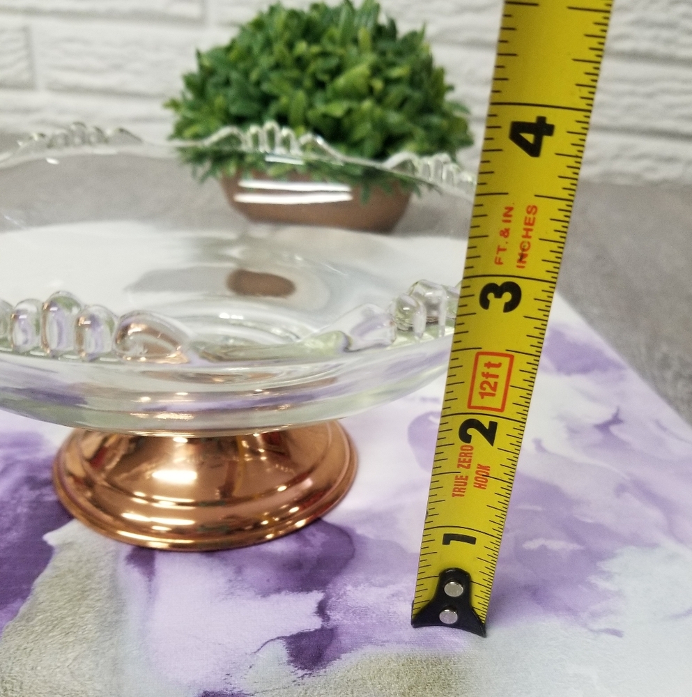 Princess House Copper Footed Glass Bowl - Picture 7 of 8